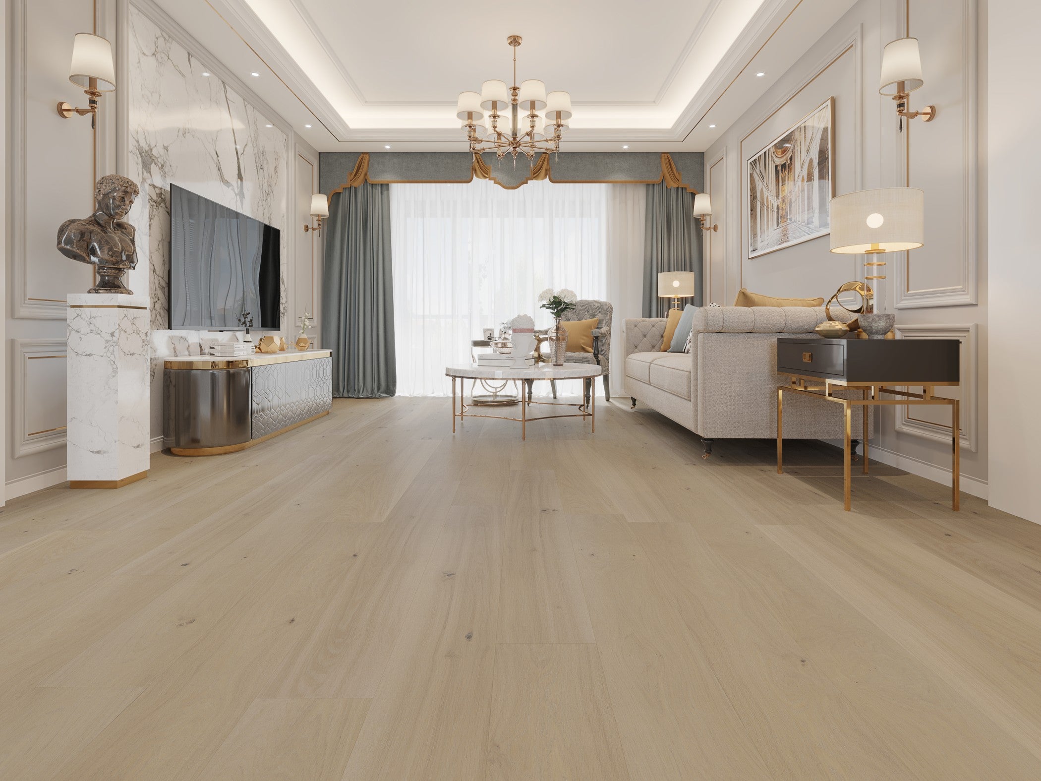 Vidar American Oak Naked Oak (3.0 mm) 3/4" (18mm) x 9" Wire Brushed Select & Better (AB)