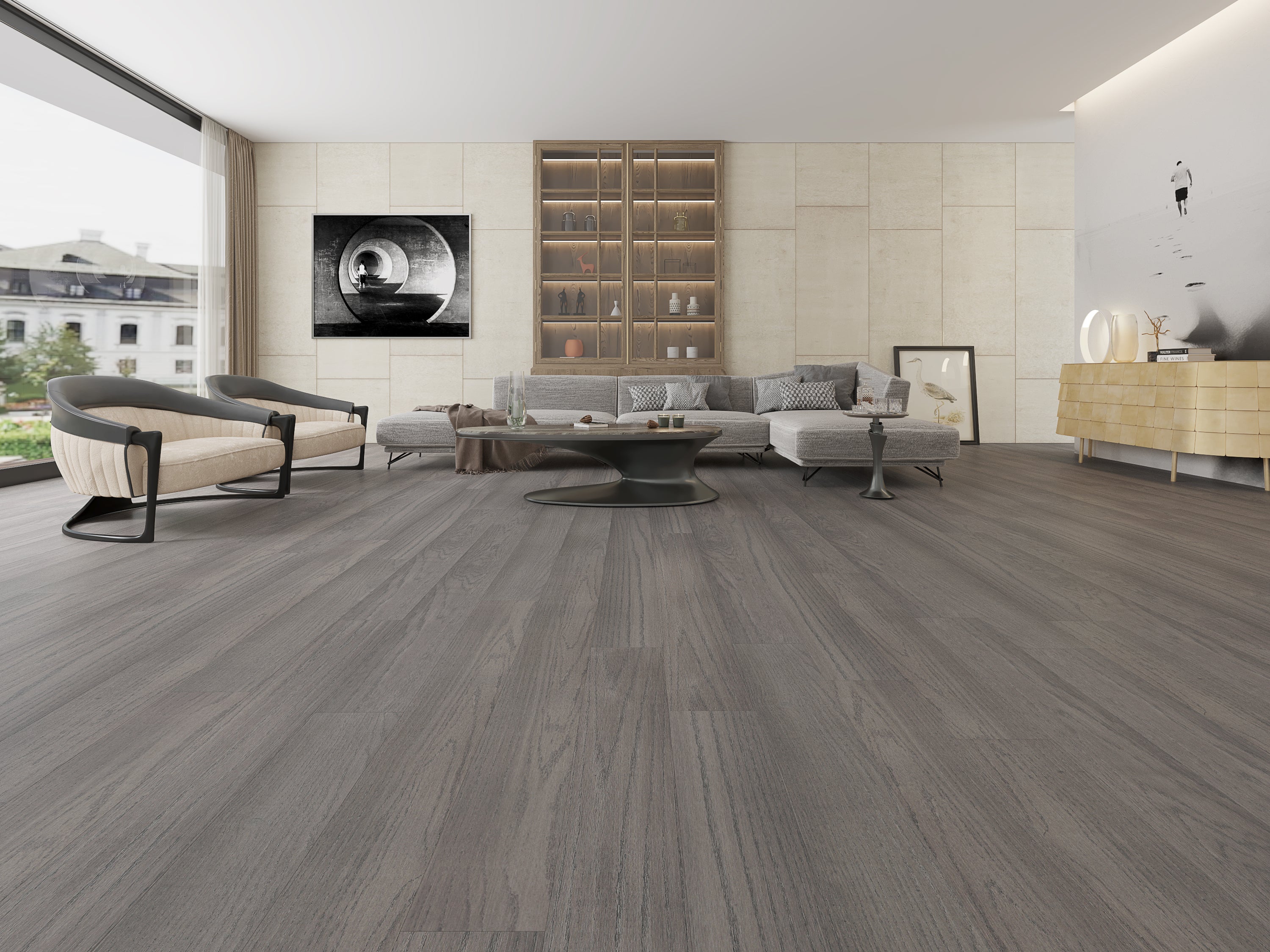 Vidar American Oak Smoke Grey 3/4" (18mm) x 6" (2mm) Wire Brushed Character (ABCD)