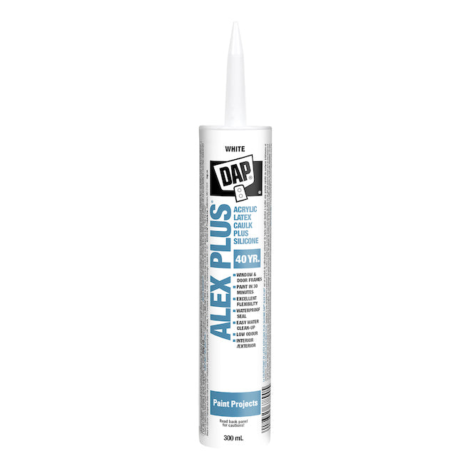 ALEX PLUS® All Purpose Acrylic Latex Caulk Plus Silicone White 300 ML