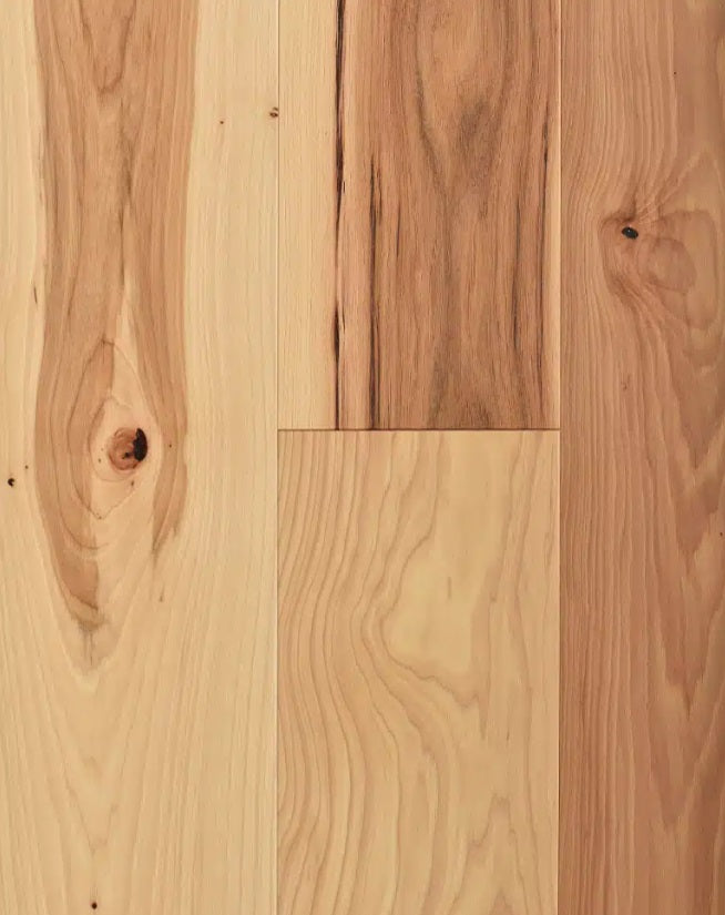 Superior Hickory Solid Natural Wire Brushed 3 1/4" x 3/4" 10% Matte Sheen Heritage Grade