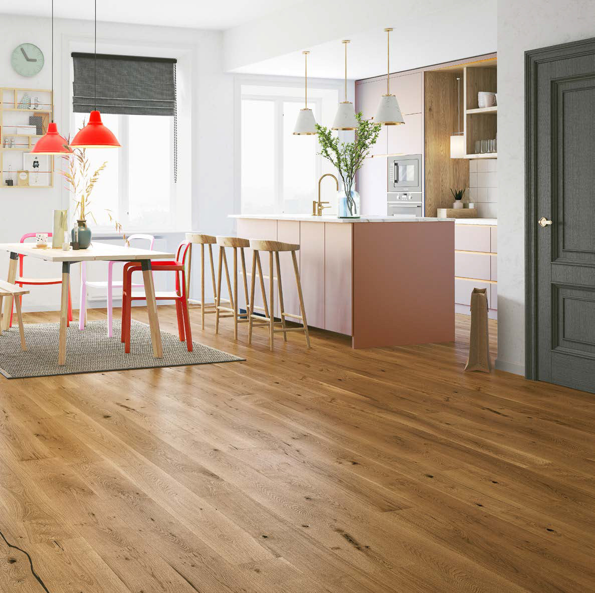 Savannah Millcreek + European White Oak Brushed Leather 5" x 3/4" x R/L to 86"