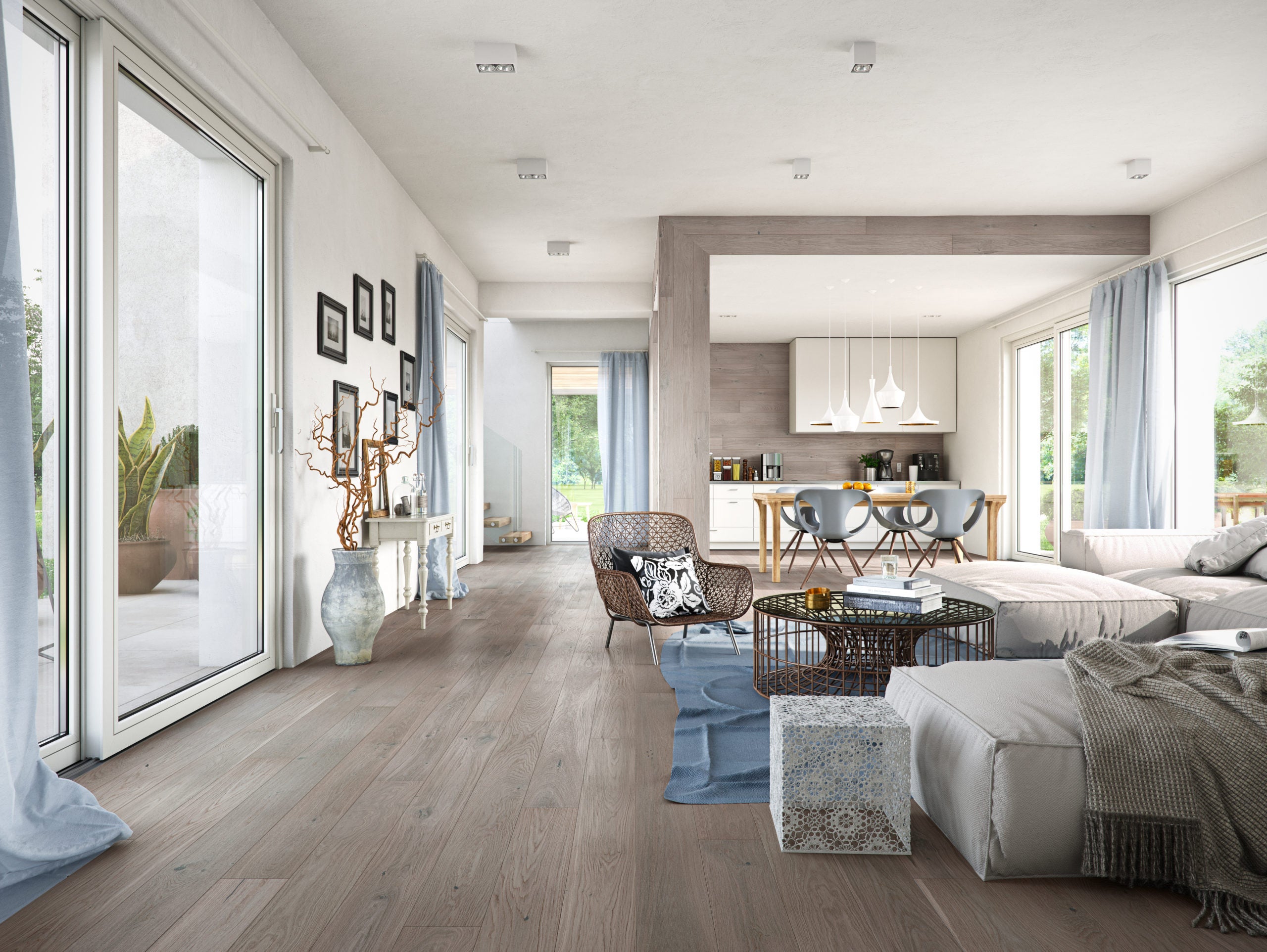 Savannah Millcreek + European White Oak Brushed Organza 5" x 3/4" x R/L to 86"