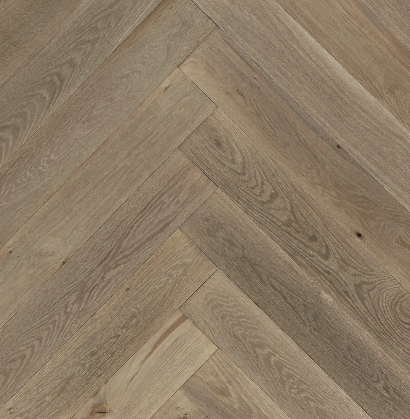BiYork Nouveau 7 Bespoke European Oak Herringbone Wire Brushed Lake Promenade (C) 5" x 3/4" (18 mm)