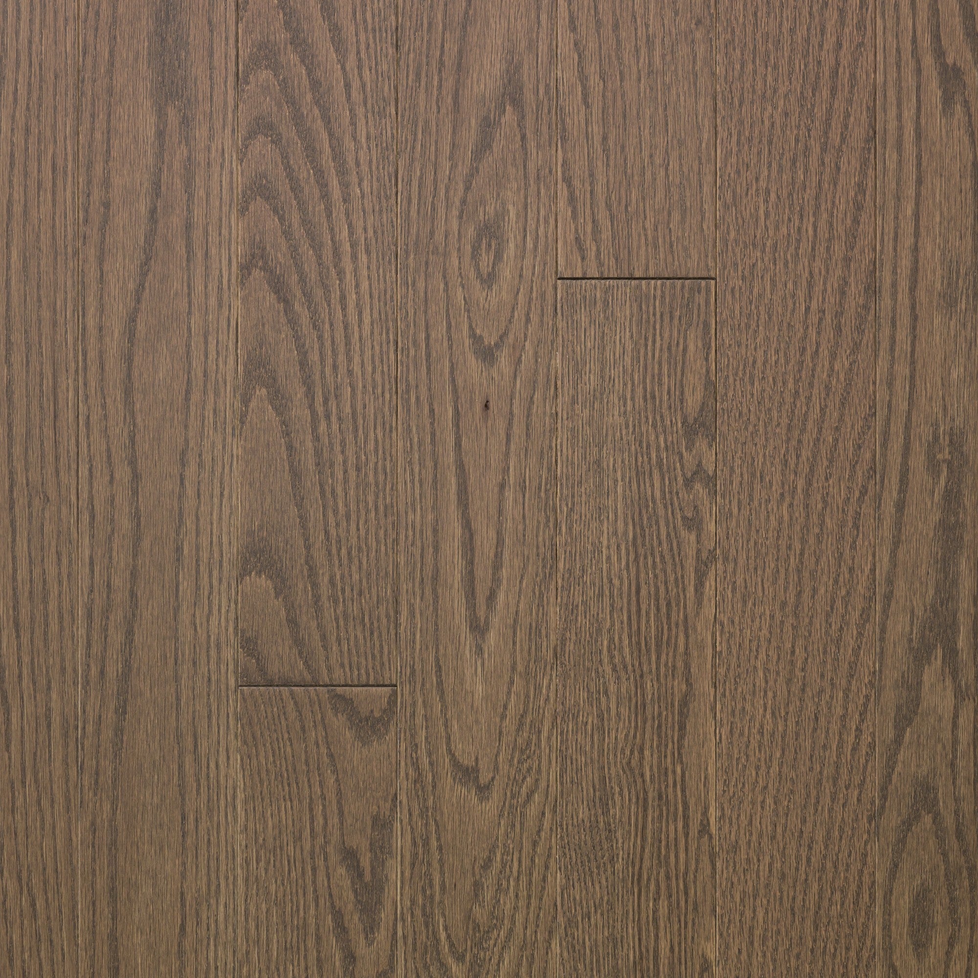 Vintage Northern Solid Sawn Red Oak Brownstone Smooth 5" x 3/4" Pearl Low Sheen Character Grade