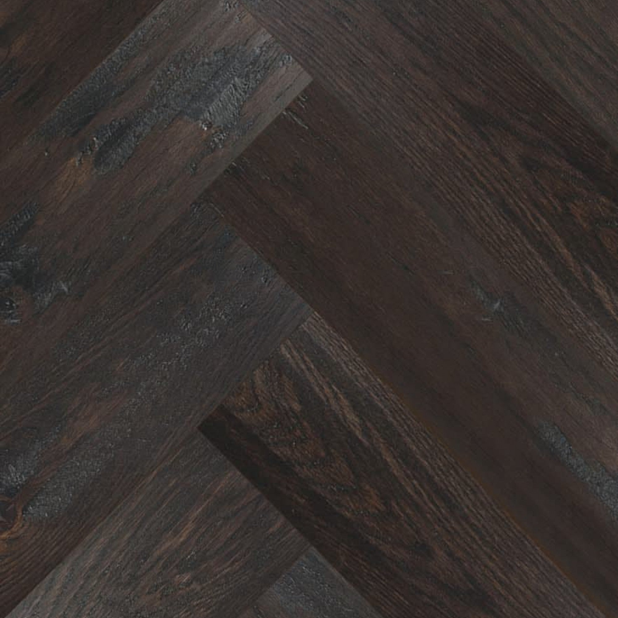 Vintage Northern Solid Sawn White Oak Baroque Sculpted Herringbone 5" x 30" UVF Urethane Oil Character Grade