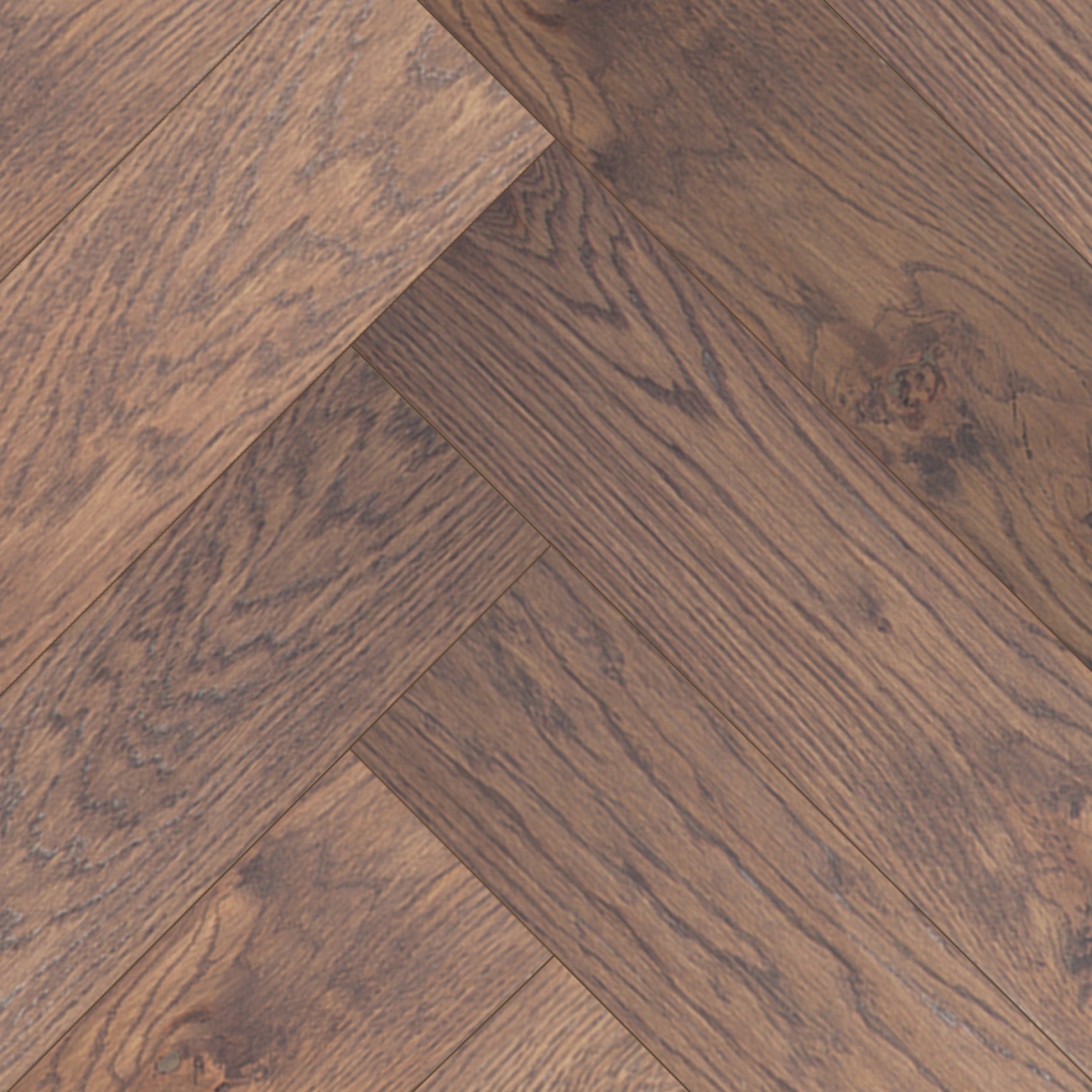 Vintage Northern Solid Sawn White Oak Bauhaus Sculpted Herringbone 5" x 30" UVF Urethane Oil Character Grade