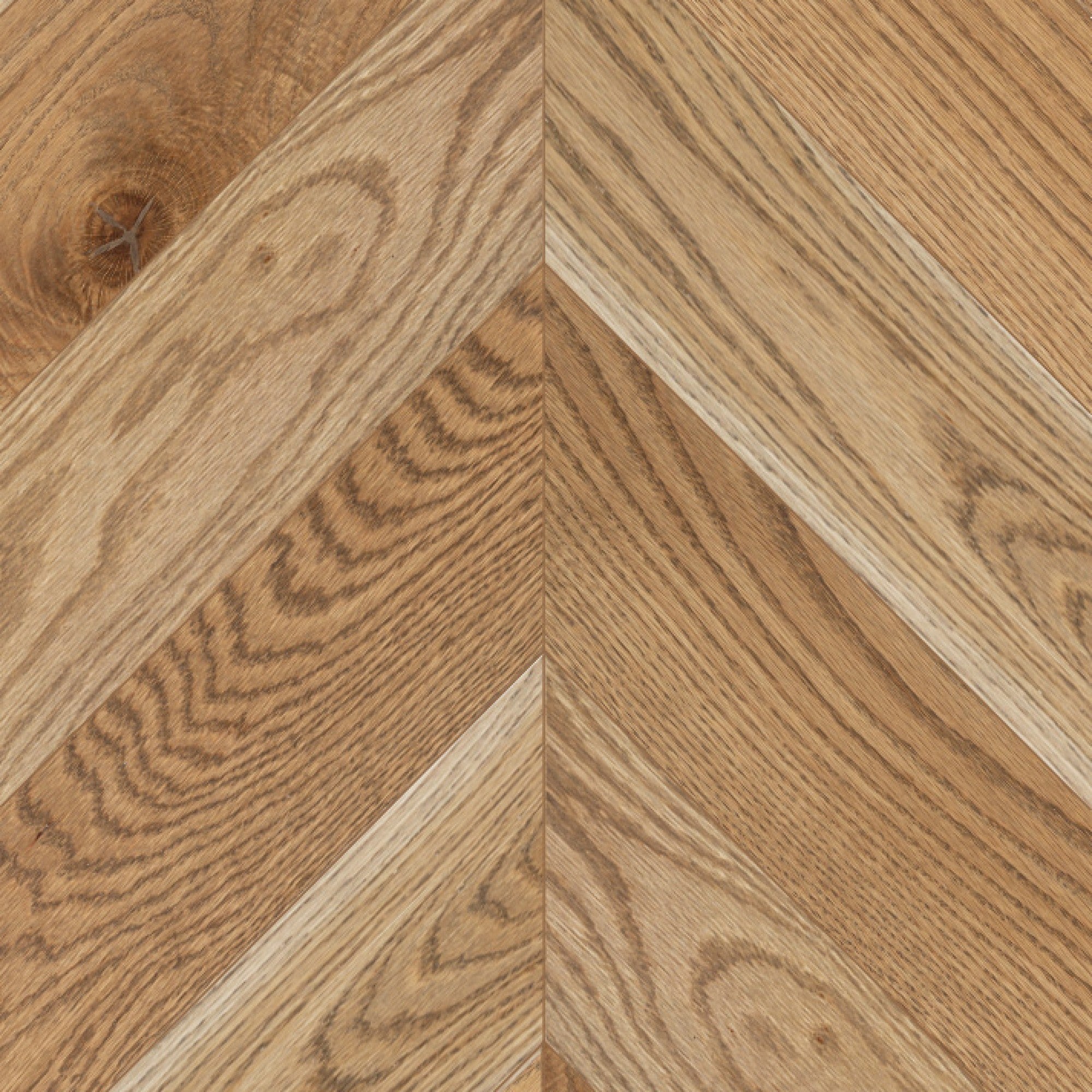 Vintage Northern Solid Sawn White Oak Canvas Smooth Chevron 5" x 24.4" Pearl Low Sheen Character Grade