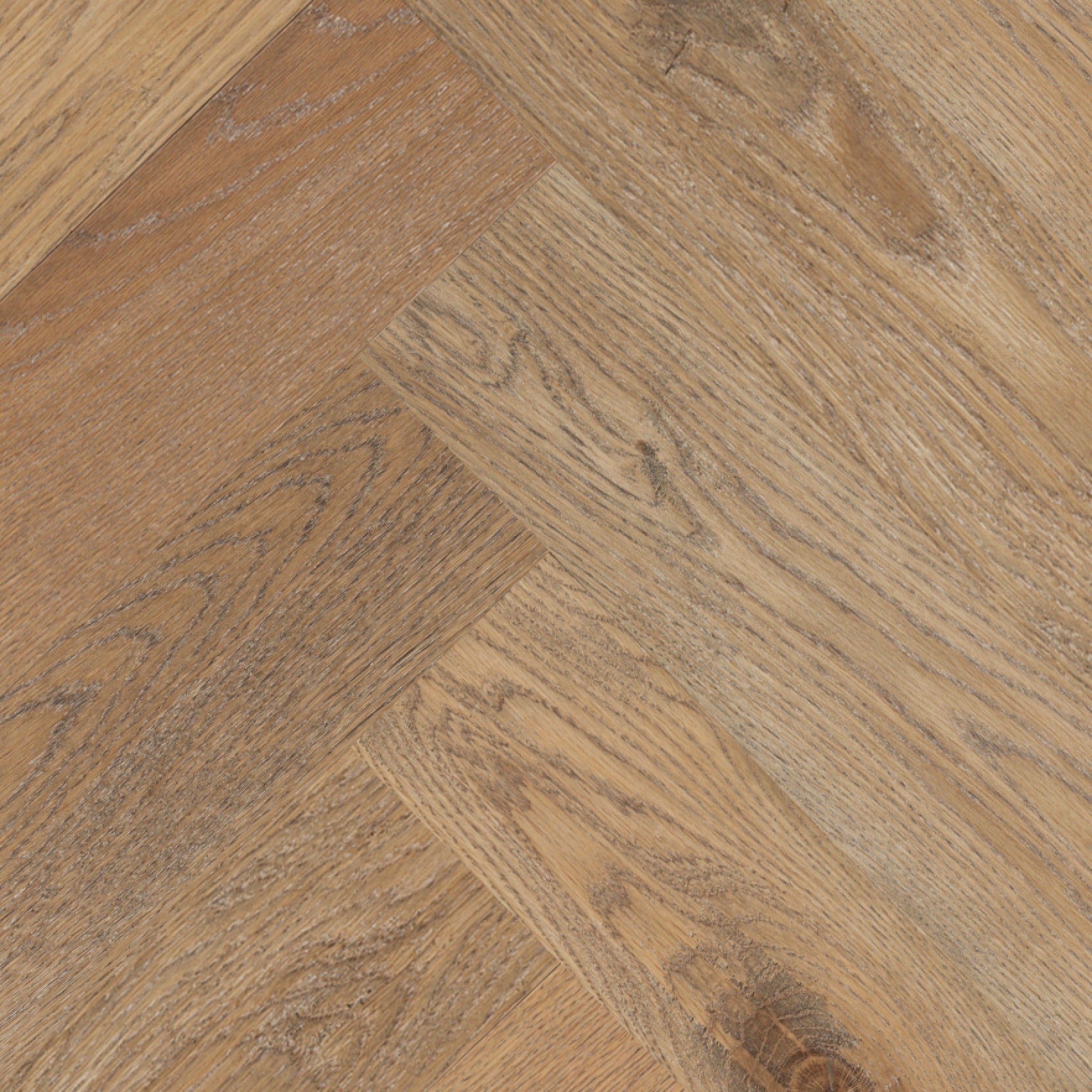 Vintage Northern Solid Sawn White Oak Canvas Sculpted Herringbone 5" x 30" UVF Urethane Oil Character Grade