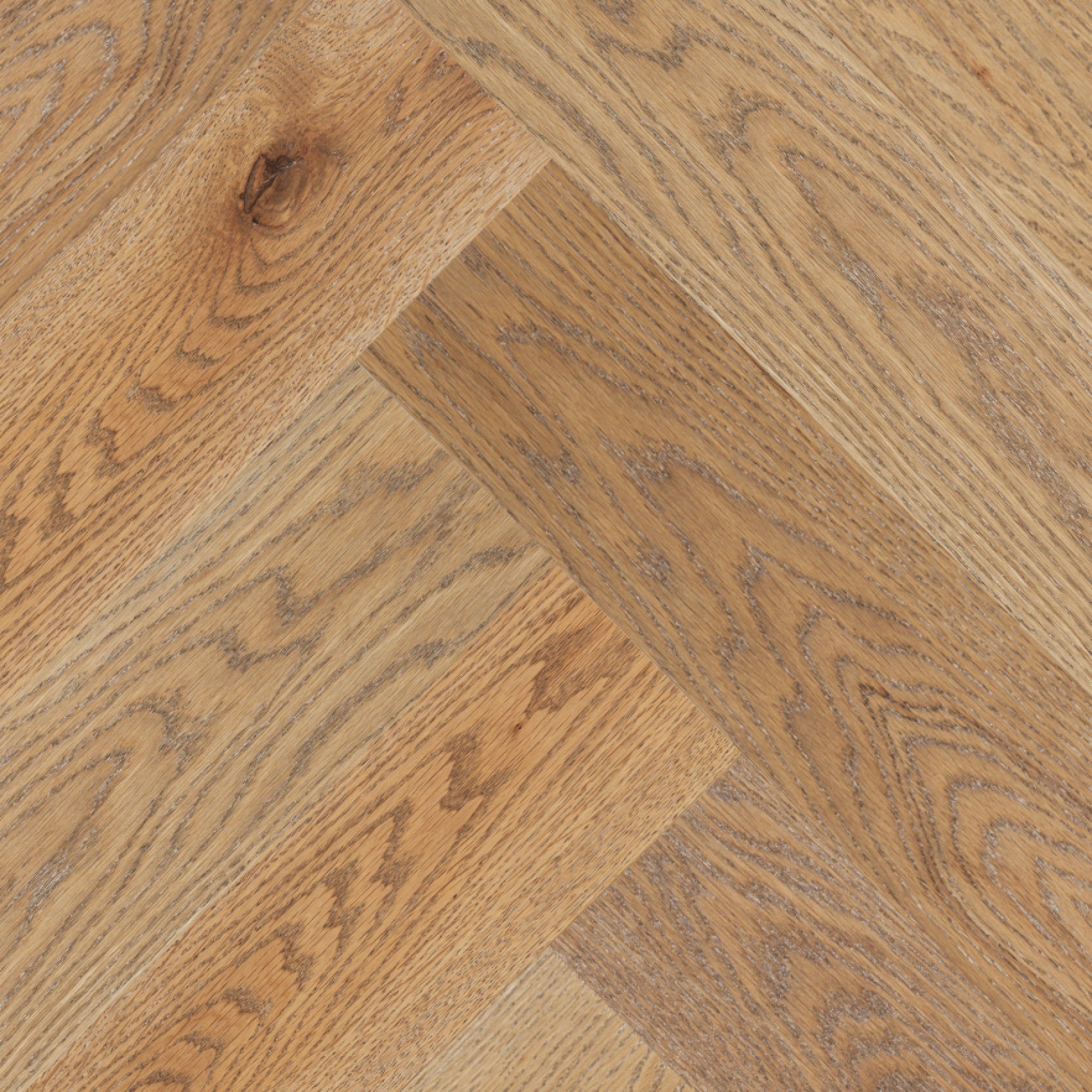 Vintage Northern Solid Sawn White Oak Canvas Wirebrushed Herringbone 3 1/4" x 14.68" UVF Select V Grade