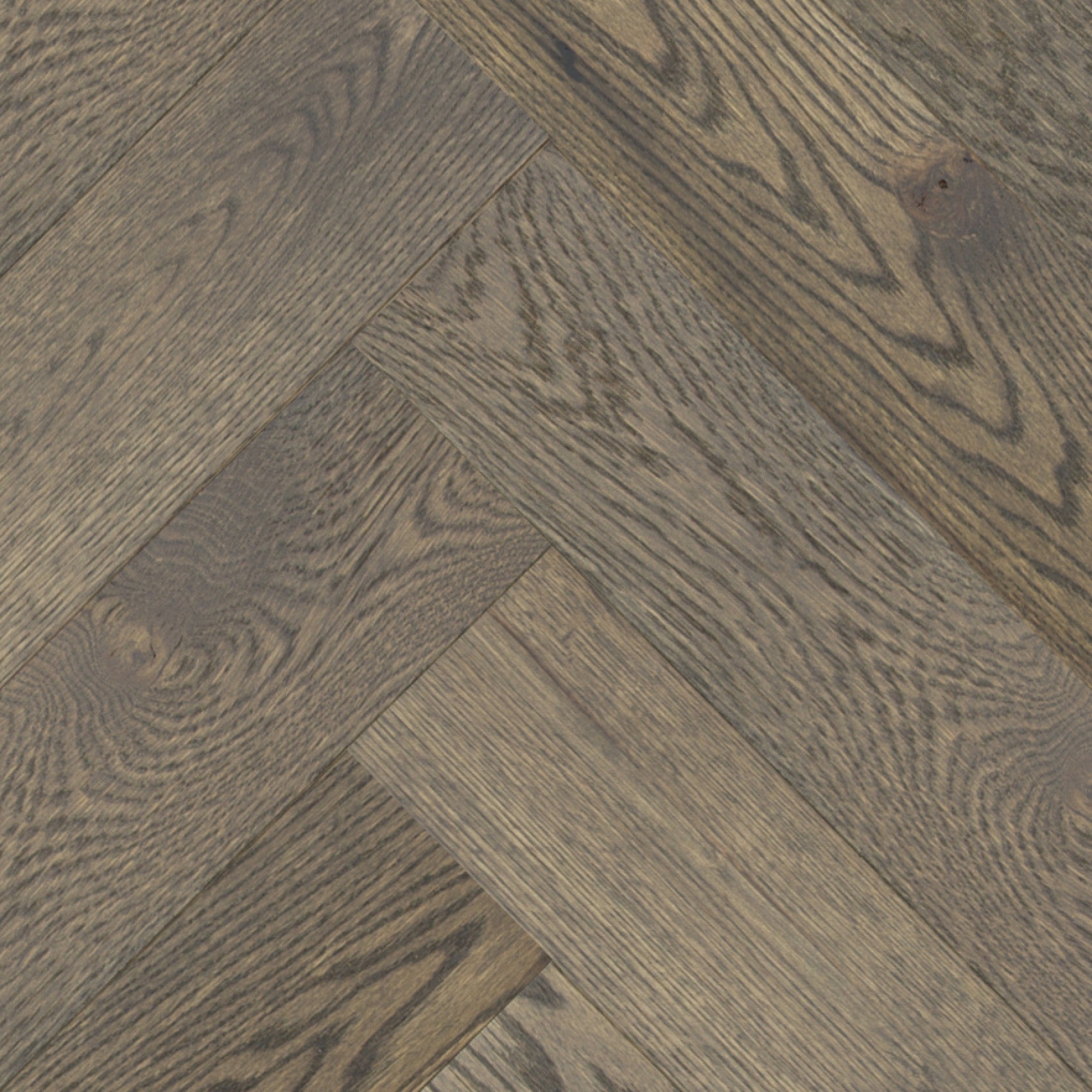 Vintage Northern Solid Sawn White Oak Zeus Wirebrushed Herringbone 5" x 30" UVF Character Grade