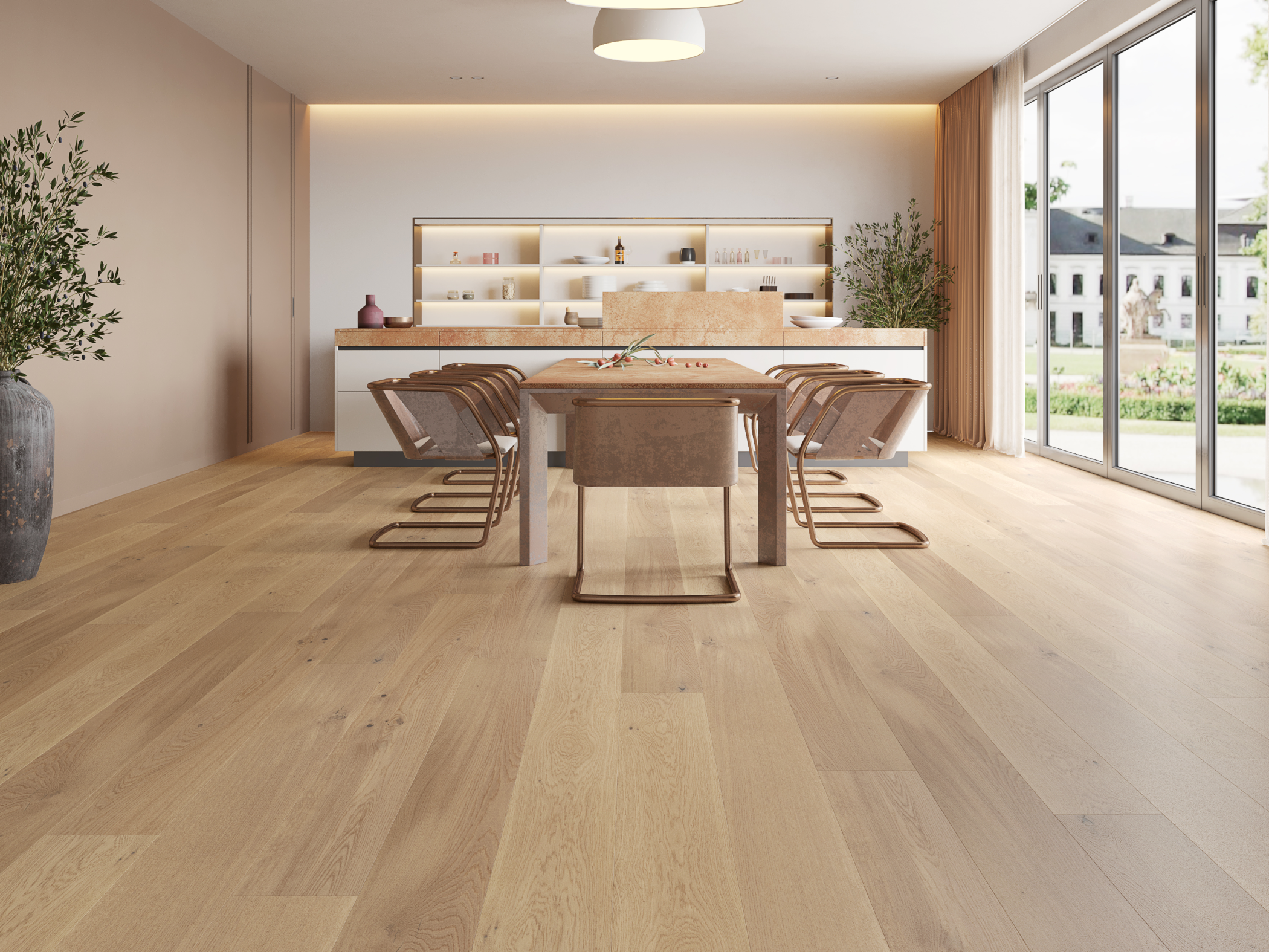 Vidar American Oak Daisy (4.0 mm) 3/4" (18mm) x 9" Wire Brushed Select & Better (AB)