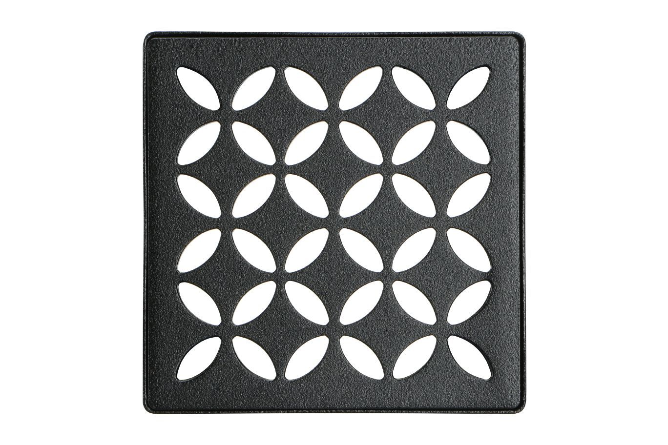 Schluter Kerdi-Drain Grate Kit 4" Matte Black Floral