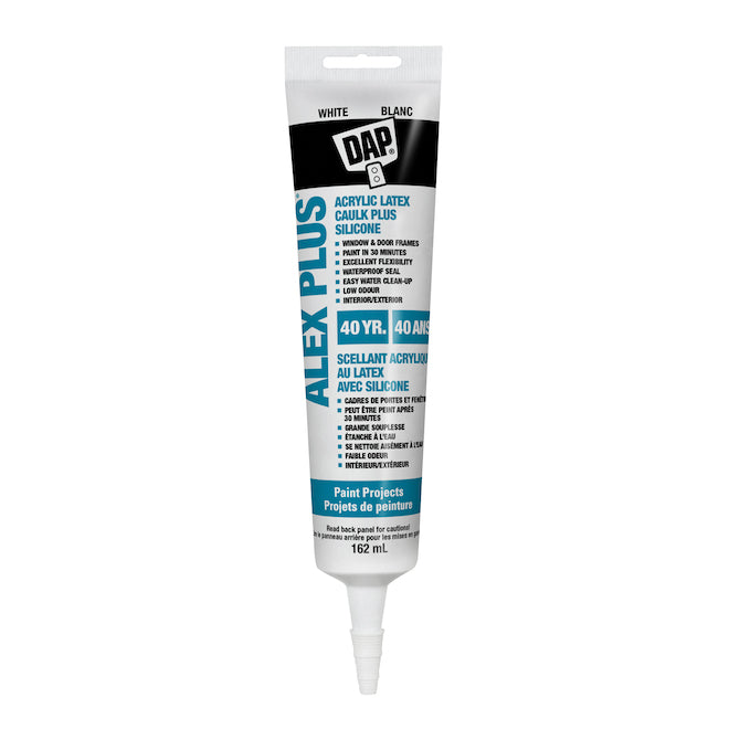 ALEX PLUS® All Purpose Acrylic Latex Caulk Plus Silicone White 162 ML