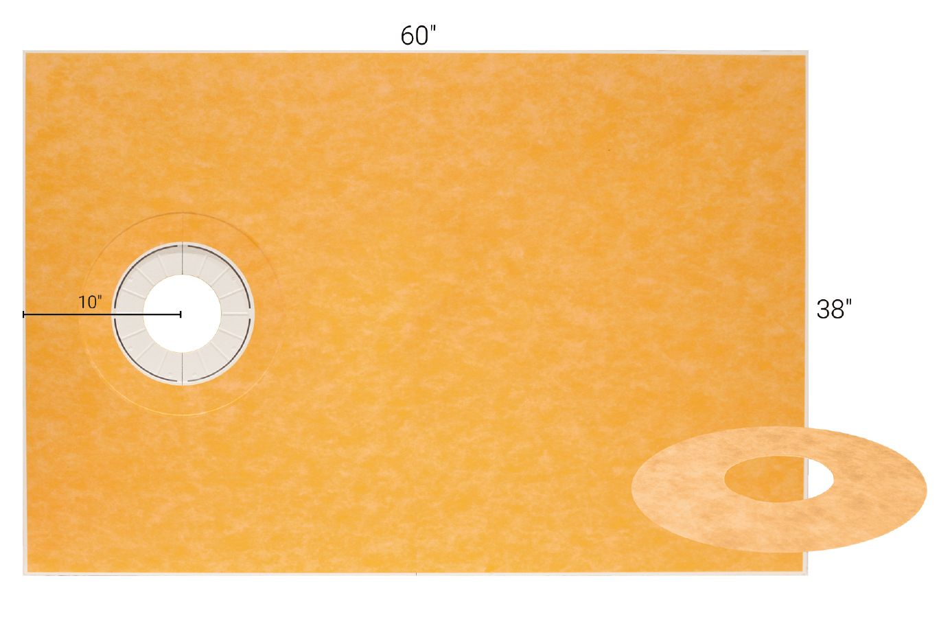 Schluter Kerdi-Shower-Tray 38" X 60" Off Set Side Drain