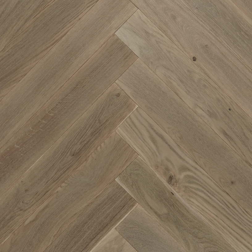 BiYork Nouveau 7 Bespoke European Oak Herringbone Wire Brushed Barcelona Noon (C) 5" x 3/4" (18 mm)