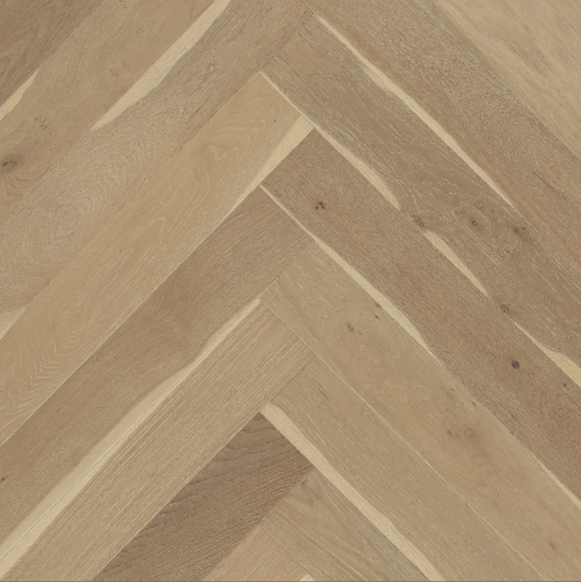 BiYork Nouveau 7 Bespoke European Oak Herringbone Wire Brushed Breezy Boardwalk (S) 5" x 3/4" (18 mm)