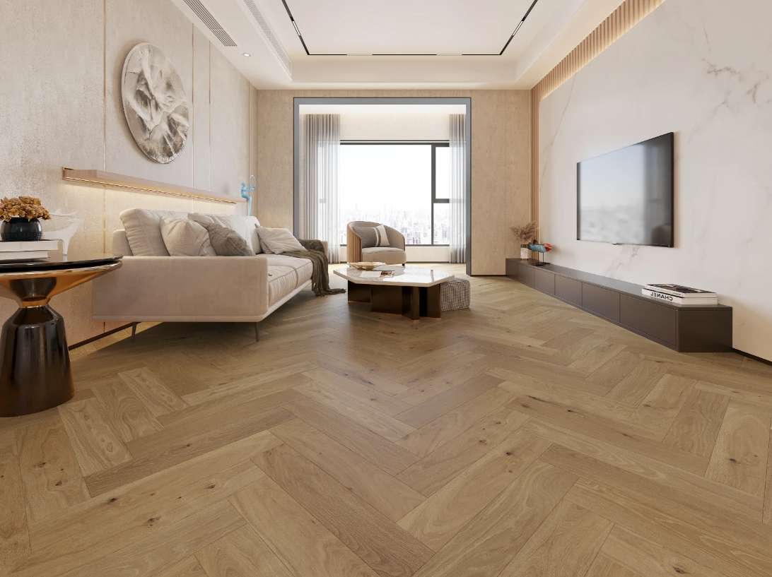 BiYork Nouveau 7 Bespoke European Oak Herringbone Wire Brushed Cottage Plank (S) 5" x 3/4" (18 mm)