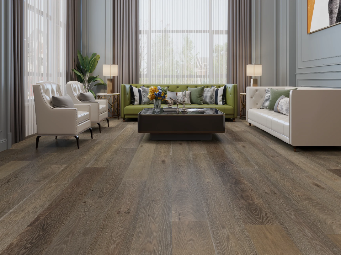 BiYork Nouveau 7 Bespoke European Oak Wire Brushed Lake Promenade (C) 7 1/2" x 3/4" (18 mm)