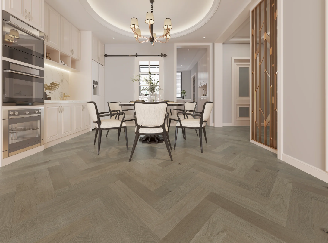BiYork Nouveau 7 Bespoke European Oak Herringbone Wire Brushed Rooftop Loft (C) 5" x 3/4" (18 mm)
