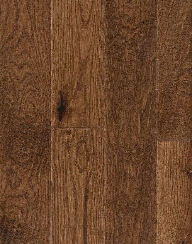 Superior Red Oak Solid Praline Hand Scraped 4 1/4" x 3/4" 10% Matte Sheen Heritage Grade
